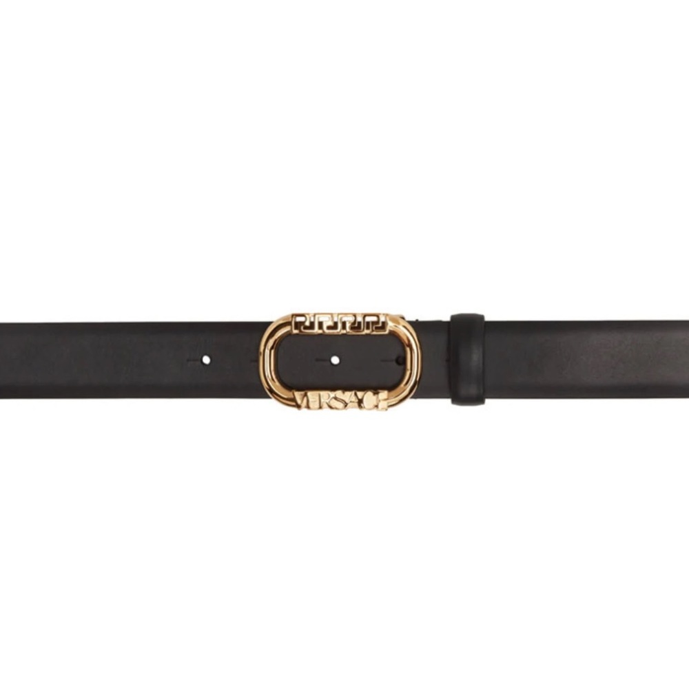 VERSACE Black Logo Belt